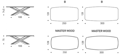 Cattelan Italia Table LANCER Wood - dimensions