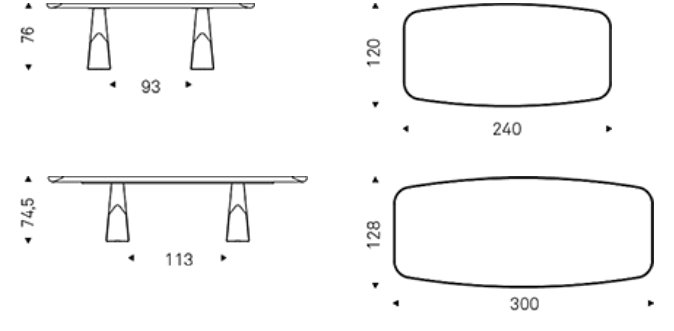 Cattelan Italia Table MAD MAX Keramik Premium - dimensions