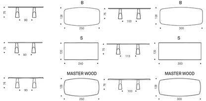 Cattelan Italia Table MAD MAX Wood - dimensions