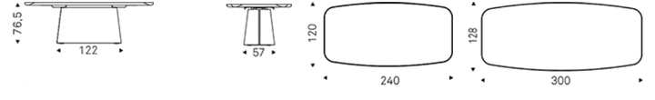 Cattelan Italia Table NAPOLEON Keramik Premium - dimensions