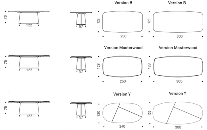 Cattelan Italia Table NAPOLEON Wood - dimensions