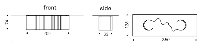 Cattelan Italia Table PAPEL 3.5 Glass - dimensions