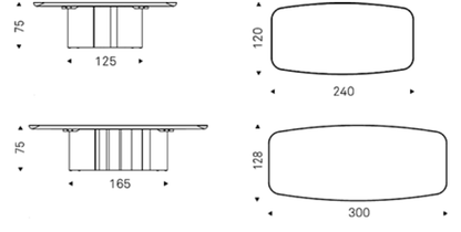 Cattelan Italia Table PAPEL Keramik Premium - dimensions
