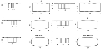 Cattelan Italia Table PAPEL Wood - dimensions