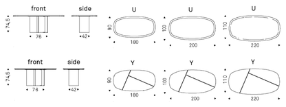 Cattelan Italia Table PAPELITO Wood - dimensions