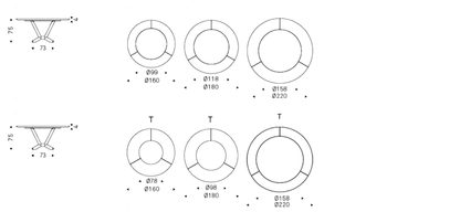 Cattelan Italia Table PLANER Ker-Wood Round - dimensions