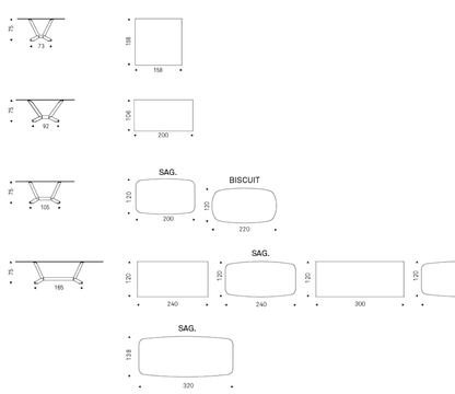 Cattelan Italia Table PLANER Keramik - dimensions
