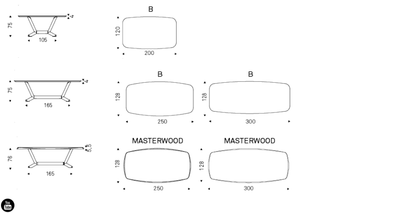 Cattelan Italia Table PLANER Wood - dimensions