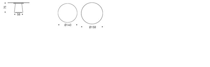 Cattelan Italia Table RADO Keramik Round - dimensions
