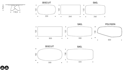 Cattelan Italia Table SCOTT Keramik - dimensions