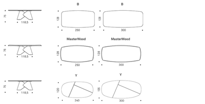 Cattelan Italia Table SCOTT Wood - dimensions