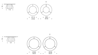 Cattelan Italia Table SENATOR Ker-Wood Round - dimensions