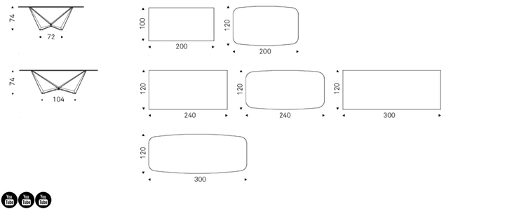 Cattelan Italia Table SKORPIO Crystalart - dimensions