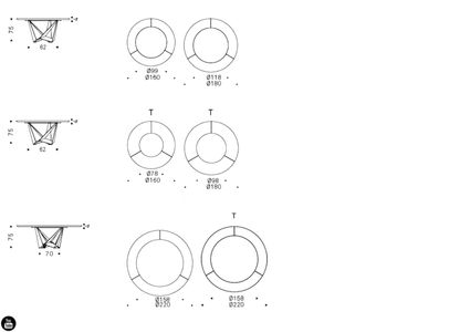 Cattelan Italia Table SKORPIO Ker-Wood Round - dimensions