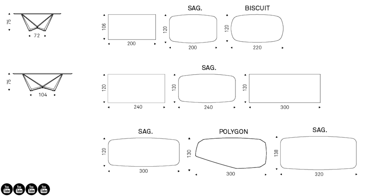 Cattelan Italia Table SKORPIO Keramik - dimensions