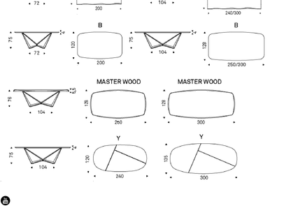 Cattelan Italia Table SKORPIO Wood - dimensions