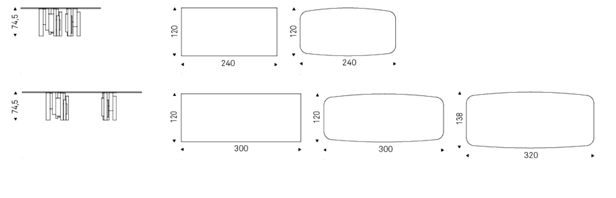 Cattelan Italia Table SKYLINE Keramik - dimensions