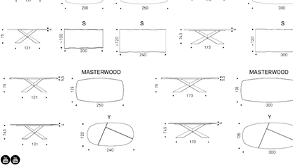 Cattelan Italia Table TYRON Wood - dimensions