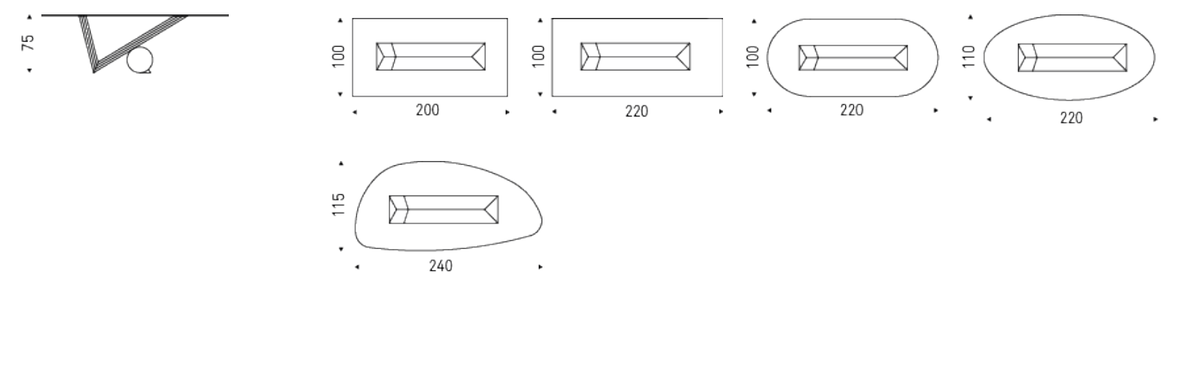 Cattelan Italia Table VALENTINO - dimensions