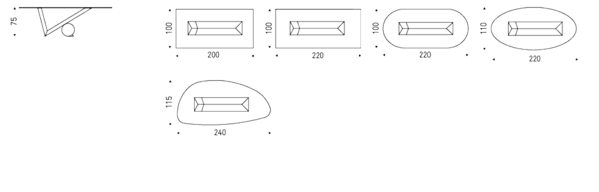 Cattelan Italia Table VALENTINOX - dimensions