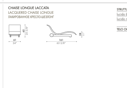 ELI FLY outdoor — lacquered chaise longue dimensions