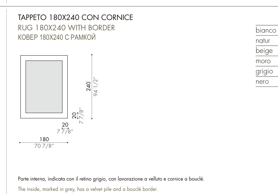 GESTO CONTROLLATO with border — 180 × 240 cm