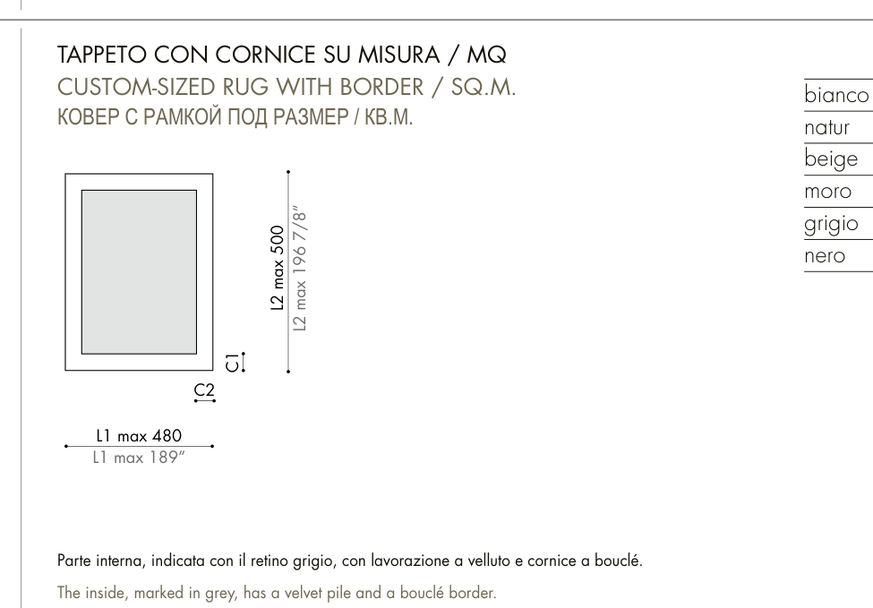 GESTO CONTROLLATO with border — custom size per m²
