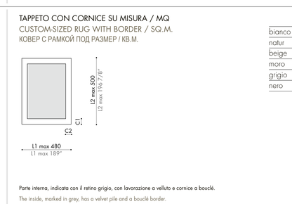 GESTO CONTROLLATO with border — custom size per m²