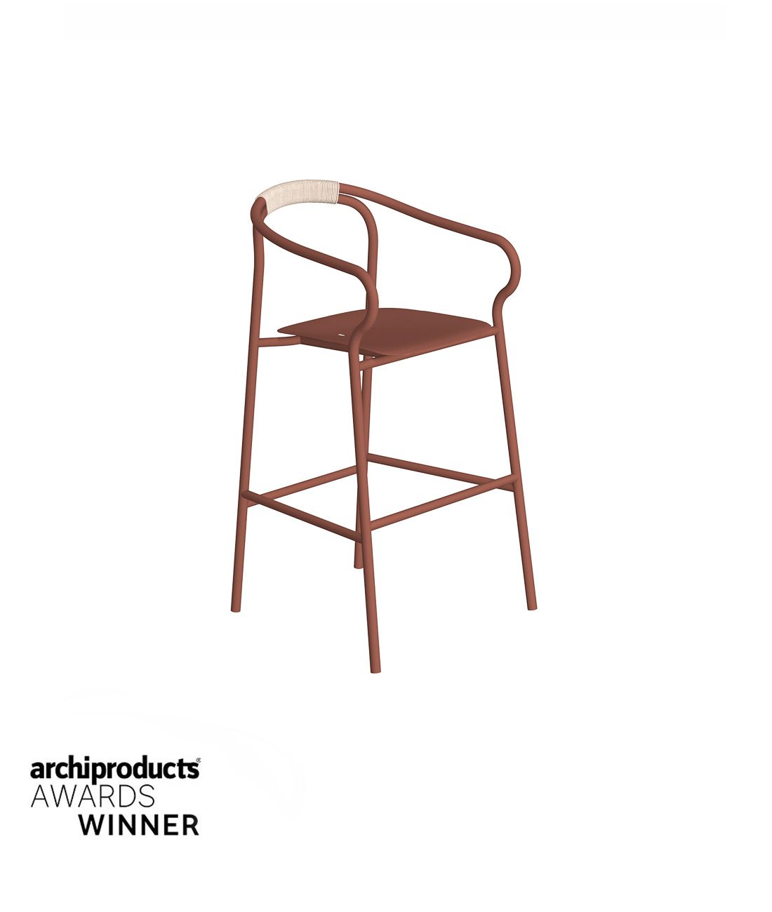 Unopiù Salò Cushion — Stool with backrest and seat cushion | Unopiù