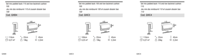 Ditre Italia Ada back cushions mix — manufacturer article drawings and dimensions