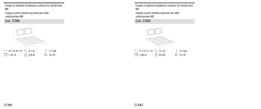 Ditre Italia Alar exclusive with hanging effect bed frame — manufacturer article drawings and dimensions