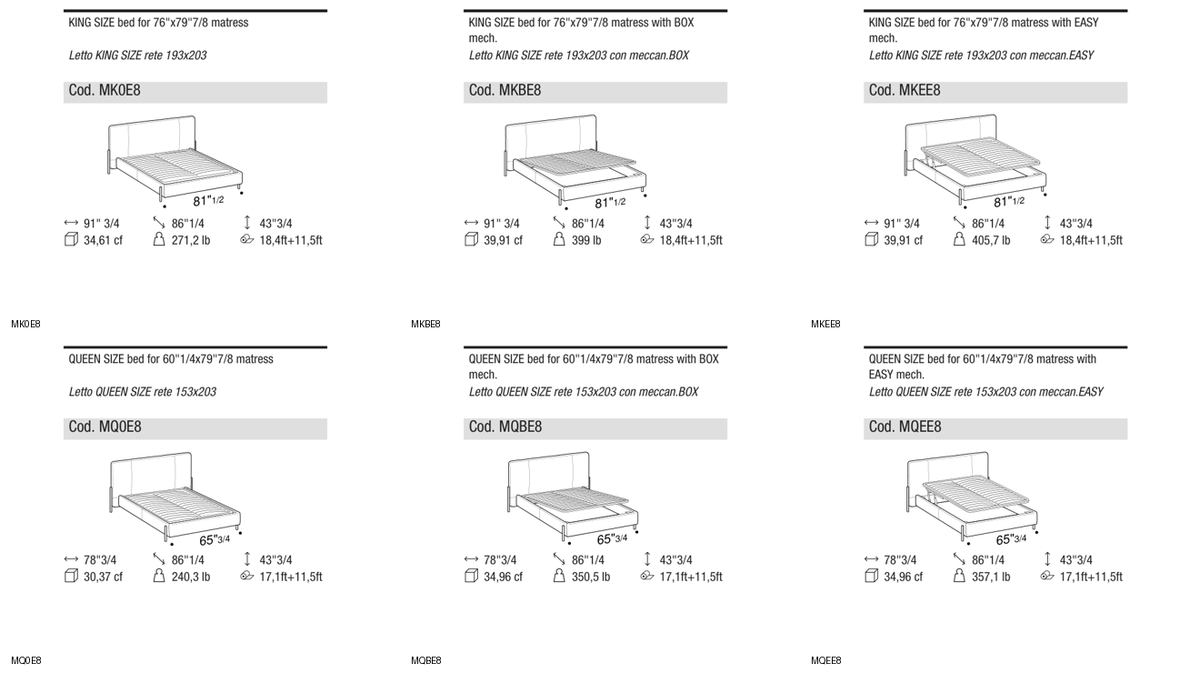 Ditre Italia Alar exclusive with floor bed frame — manufacturer article drawings and dimensions