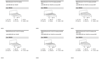 Ditre Italia Alar exclusive with floor bed frame — manufacturer article drawings and dimensions