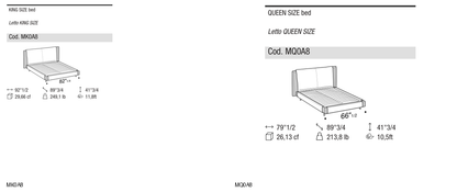 Ditre Italia Kailua mix with air bed frame — manufacturer article drawings and dimensions