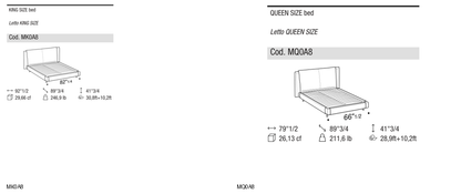 Ditre Italia Kailua with air bed frame — manufacturer article drawings and dimensions