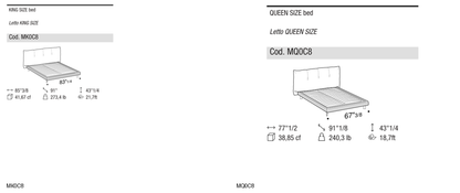 Ditre Italia Papilo mix with cloud bed frame — manufacturer article drawings and dimensions