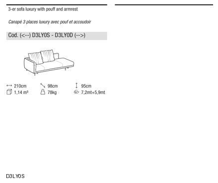Ditre Italia Avenue Luxury — manufacturer article drawings and dimensions