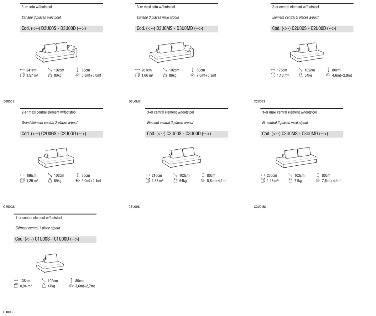 Ditre Italia Bijoux — manufacturer article drawings and dimensions