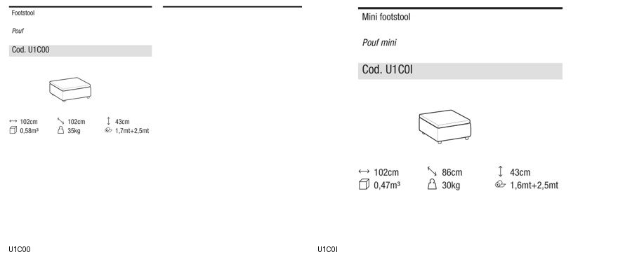 Ditre Italia Ecléctico Comfort low wide armrest — manufacturer article drawings and dimensions