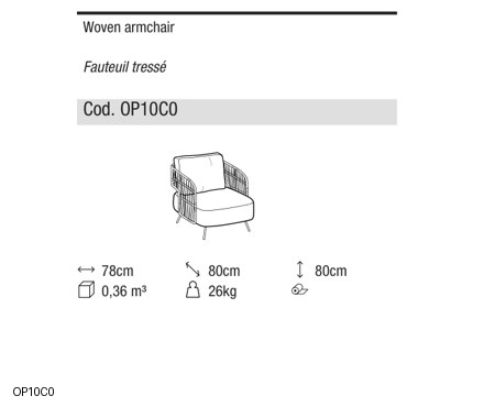 Ditre Italia 356 woven outdoor — manufacturer article drawings and dimensions