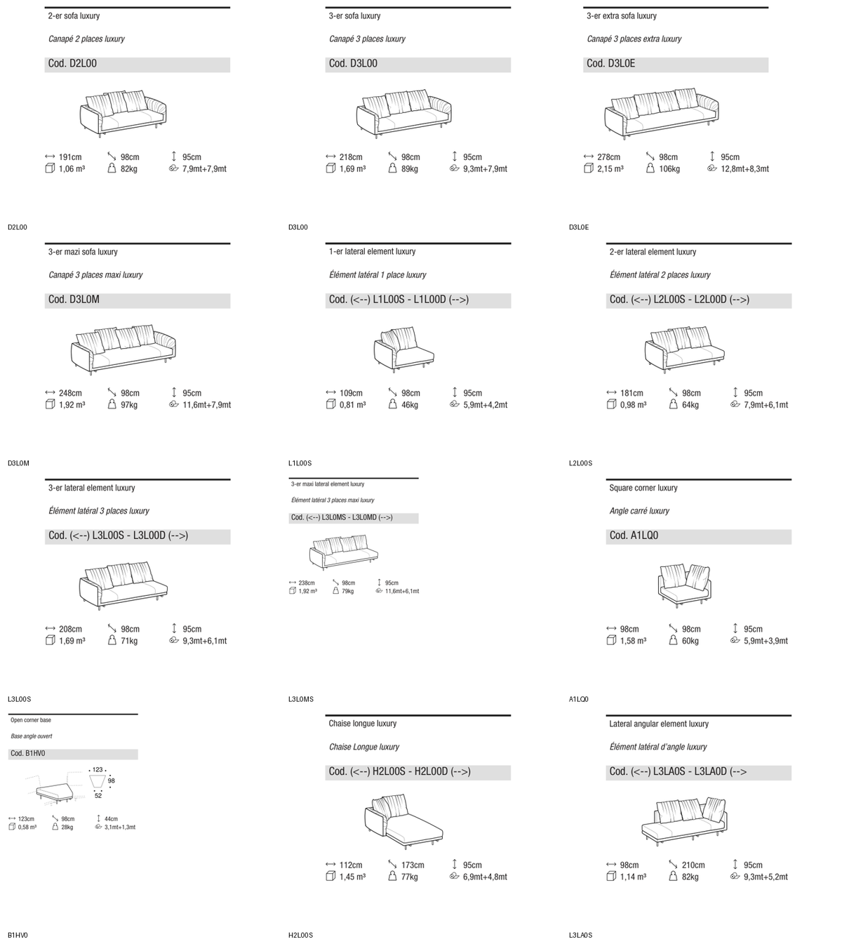 Ditre Italia Avenue Luxury — manufacturer article drawings and dimensions