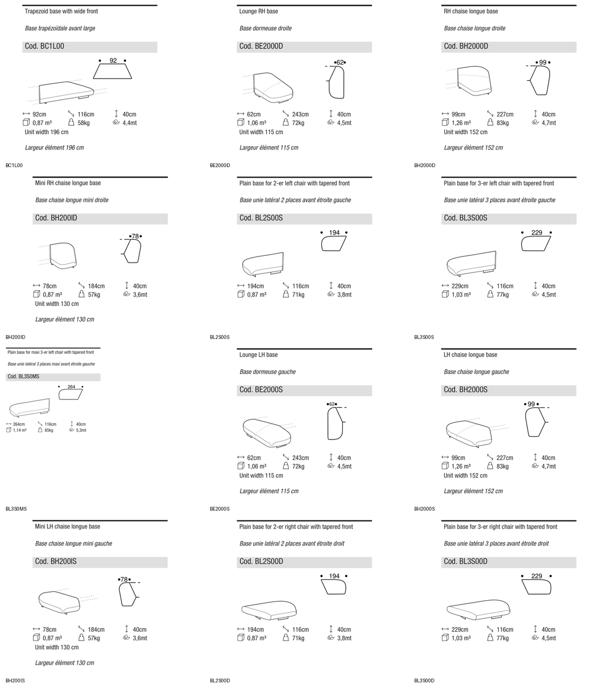 Ditre Italia Papilo PLAIN bases for modular units — manufacturer article drawings and dimensions