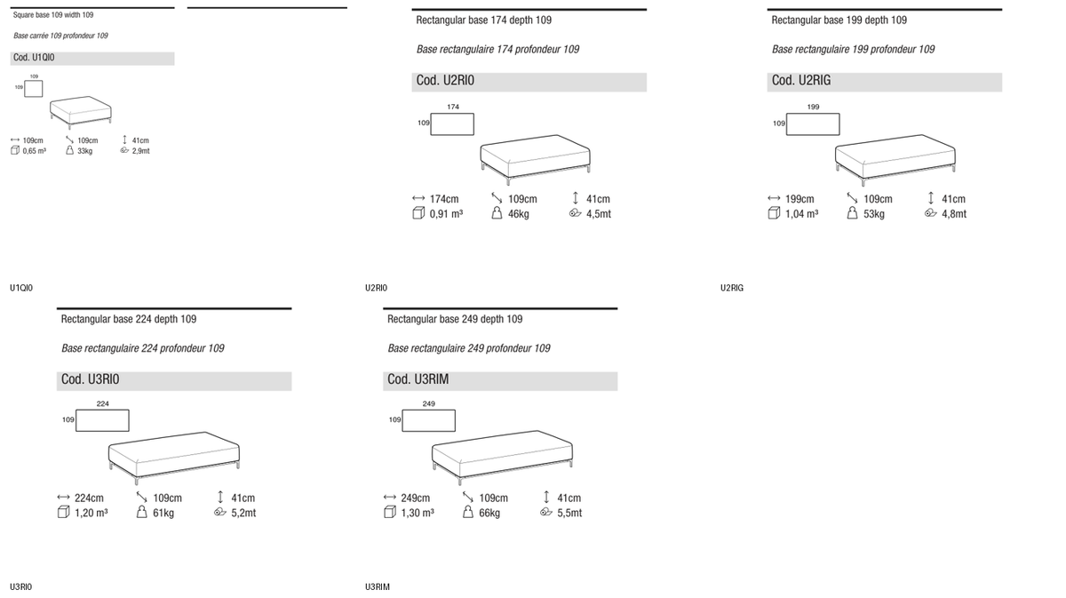 Ditre Italia Sanders air base 109 depth — manufacturer article drawings and dimensions