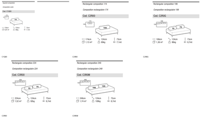 Ditre Italia Sanders air elements with backrest without zip — manufacturer article drawings and dimensions