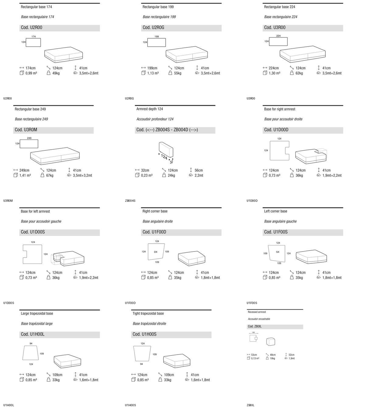 Ditre Italia Sanders bases — manufacturer article drawings and dimensions