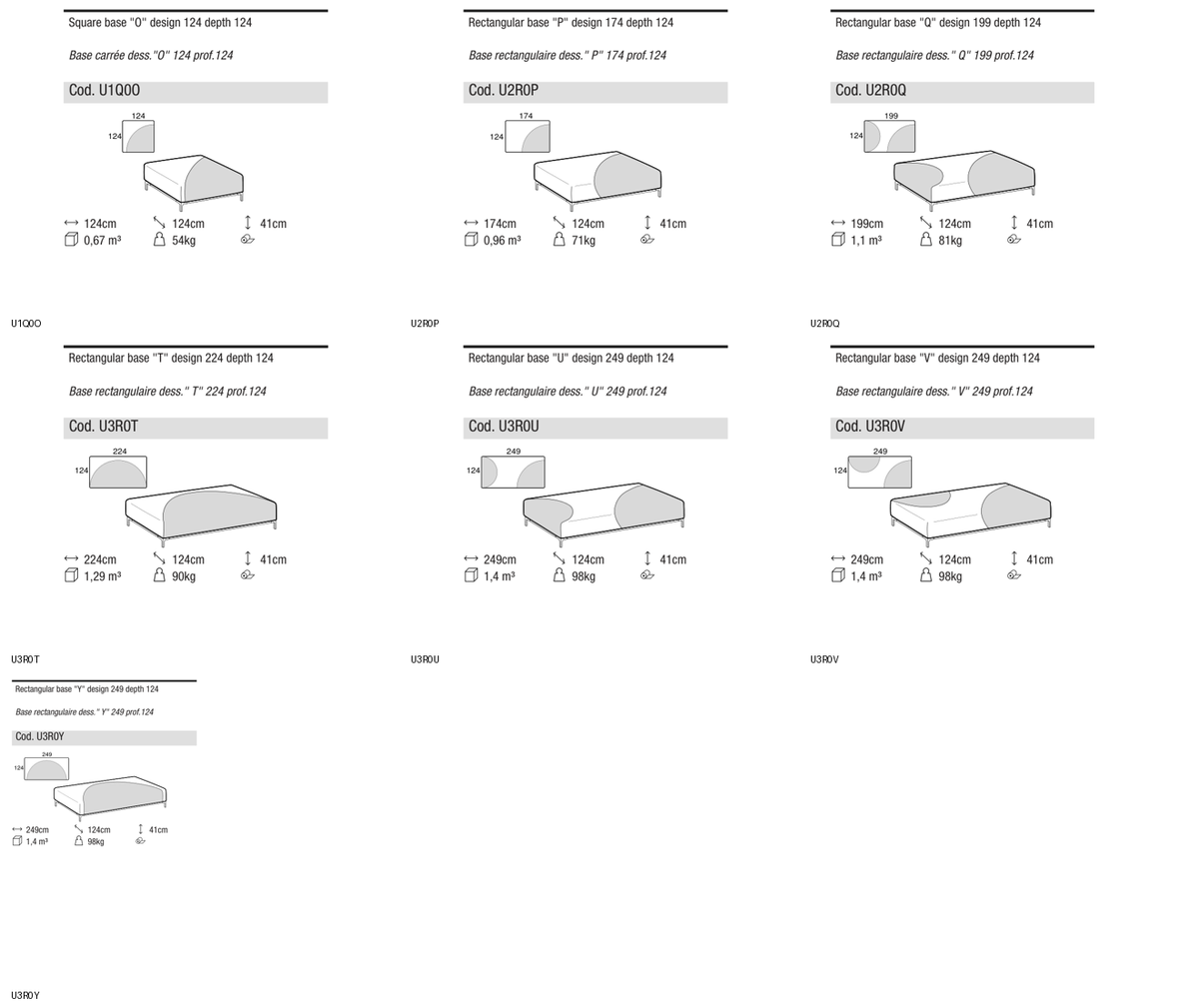 Ditre Italia Sanders universe elements width 124 — manufacturer article drawings and dimensions