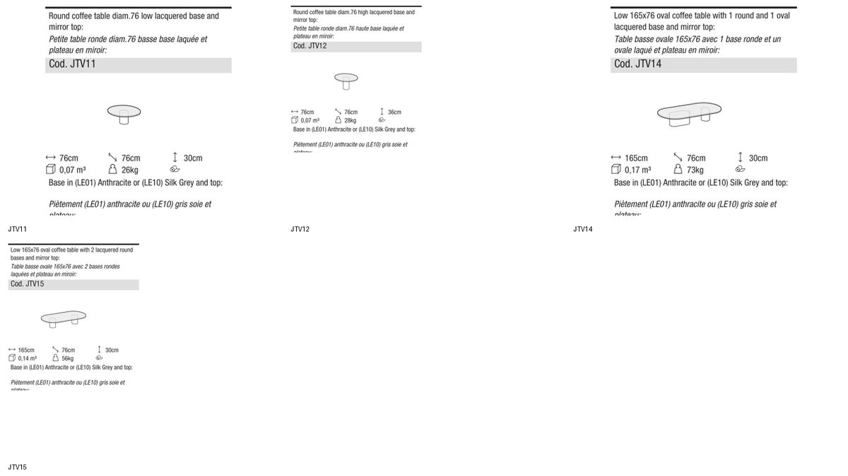 Ditre Italia Arcade table mirror top — manufacturer article drawings and dimensions