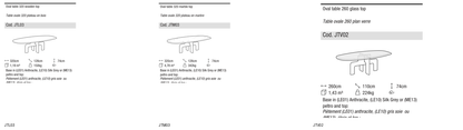 Ditre Italia Biarritz tables — manufacturer article drawings and dimensions
