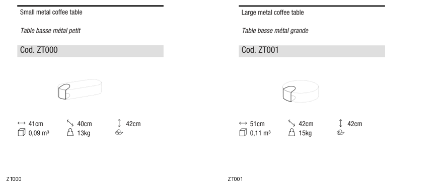 Ditre Italia Clip set mixed smooth footstool — manufacturer article drawings and dimensions