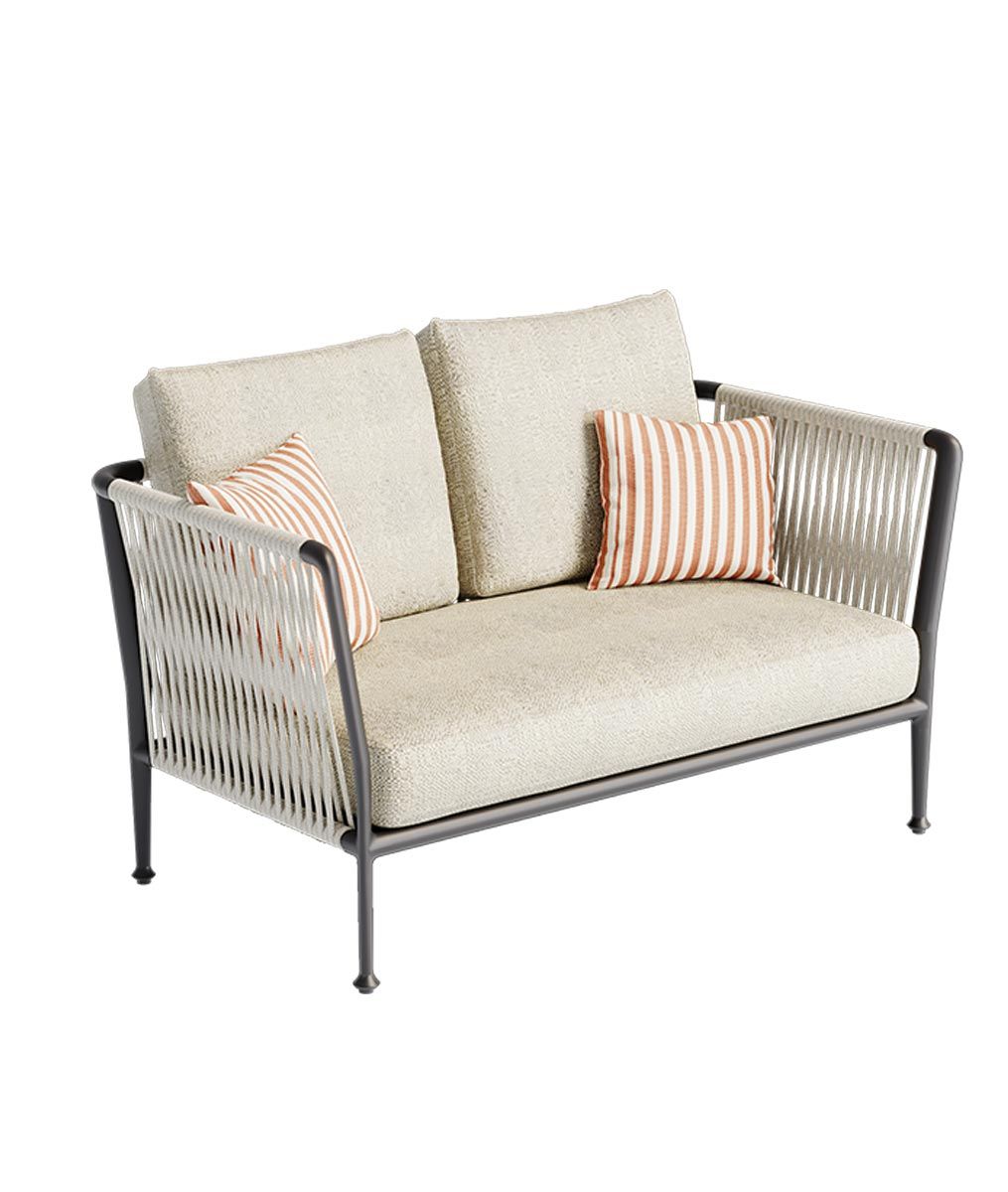 Unopiù Treble Sofa in aluminium and rope | Unopiù
